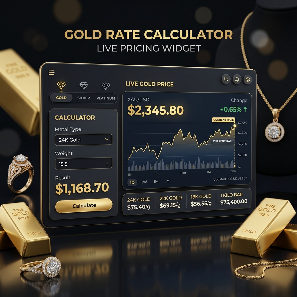 Free Gold Rate Widget Plugin Mockup