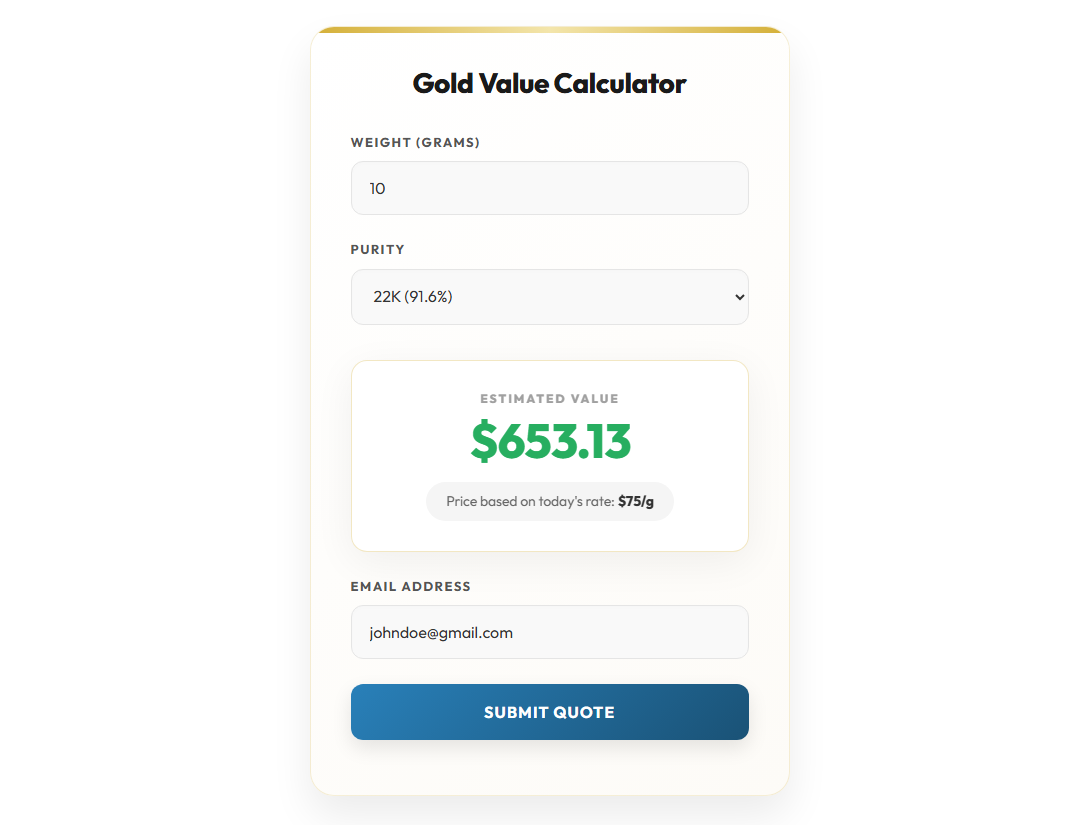 Gold Buy Back Calculator